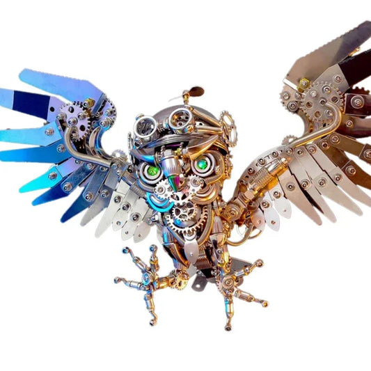 3D Puzzle Steampunk Owl Model Building Kits DIY Metal Assembly Eagle Toy Animal Model Toy for Kids Adults Gift