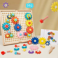 1Set Electric Gears 3D Model Building Kits Plastic Brick Blocks Educational Toys For Kids Children Gifts