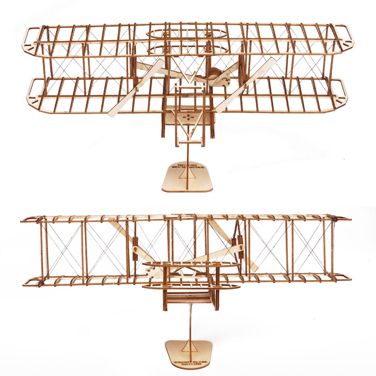 3d Wright Brothers Airplane Wooden Puzzle Retro Mechanical Assemble Building Blocks Model Kits DIY for Kid Adult Montessori Gift