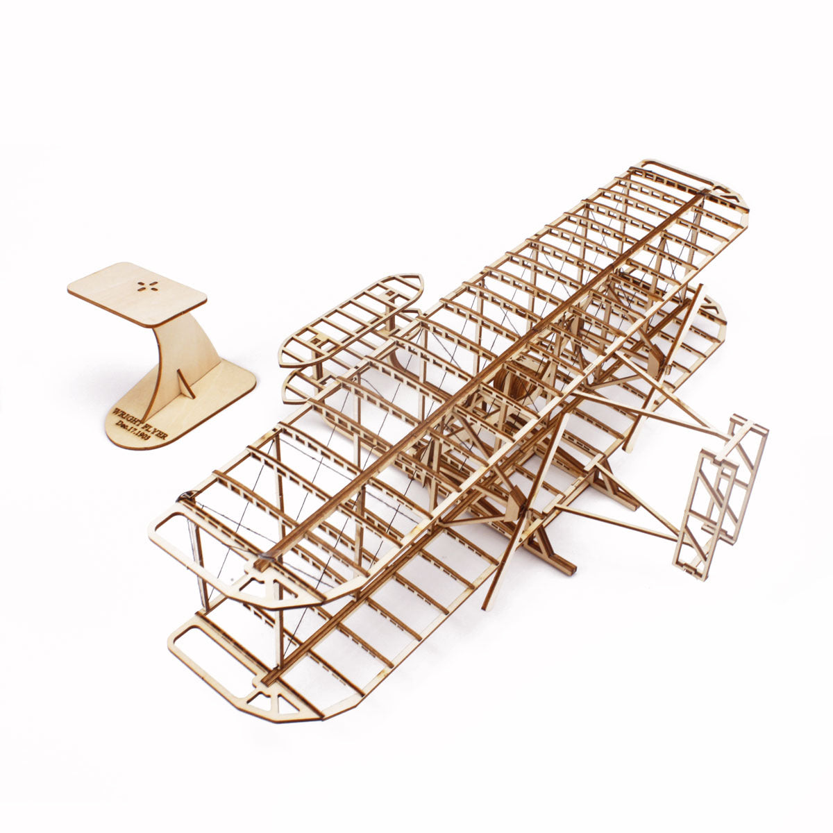 3d Wright Brothers Airplane Wooden Puzzle Retro Mechanical Assemble Building Blocks Model Kits DIY for Kid Adult Montessori Gift